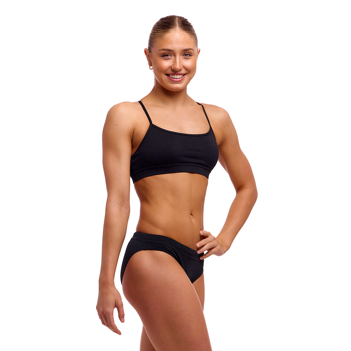 Funkita Bikini Swim Crop Top - Still Black