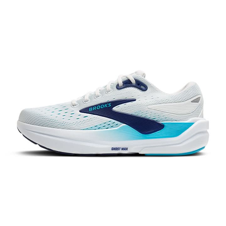 Brooks Ghost Max 3 Løbesko Herre - Bright White/Beacon Blue/Teal