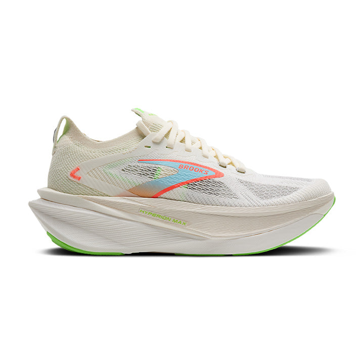 Brooks Hyperion Max 3 Løbesko Coconut/Green Gecko/Pink Clay - Kvinder