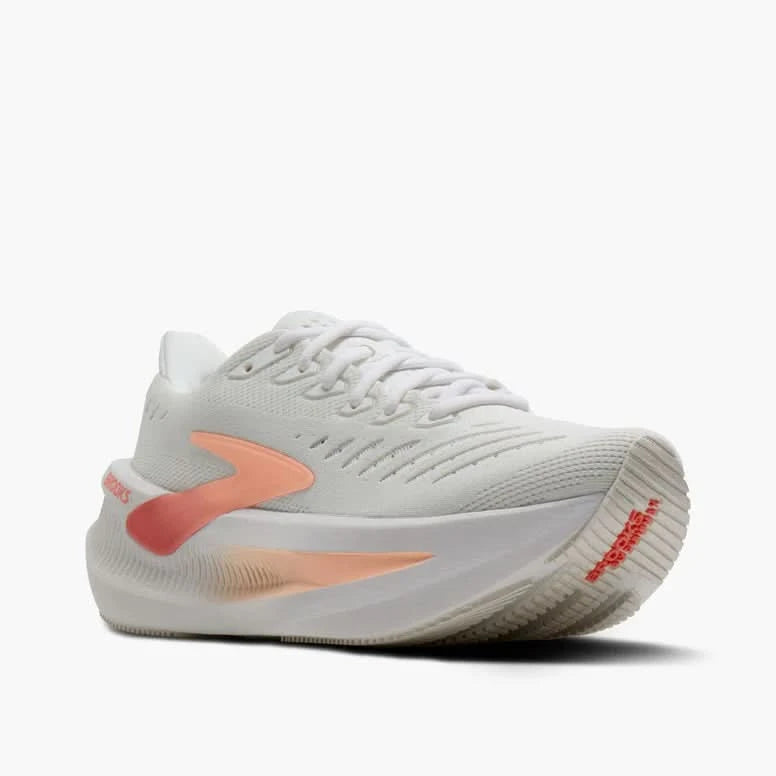 Brooks Glycerin Max 2 Løbesko Kvinder - White/Coral/Peach