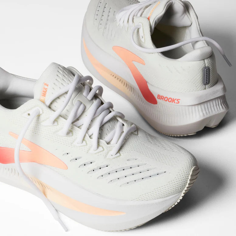 Brooks Glycerin Max 2 Løbesko Kvinder - White/Coral/Peach