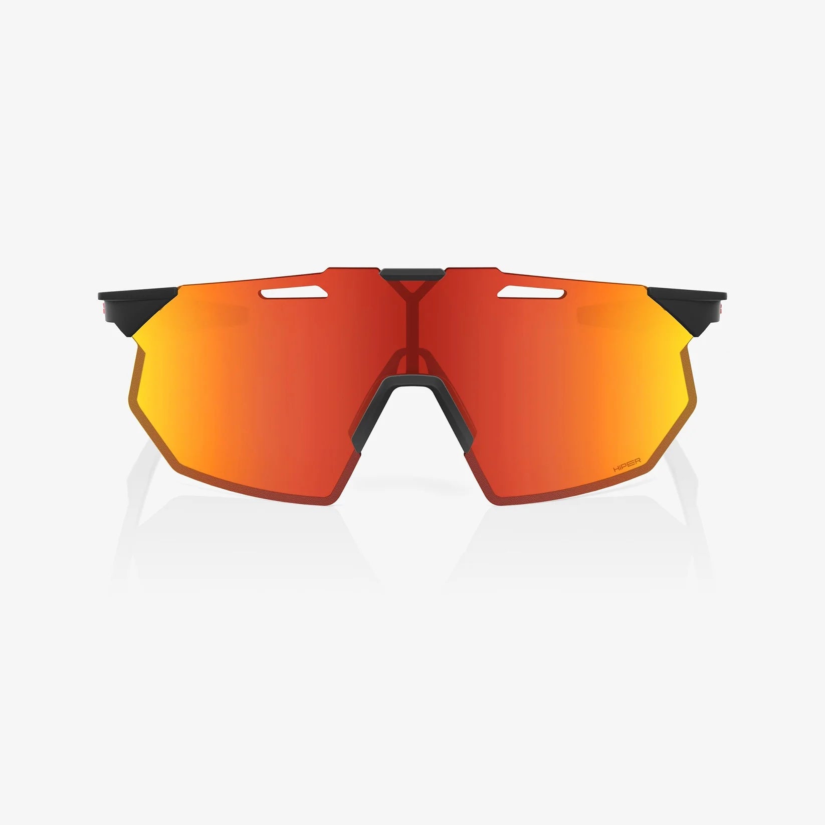 100% HYPERCRAFT SQ Cykelbriller | Soft Tact Black - Hyper Red Multilayer Mirror
