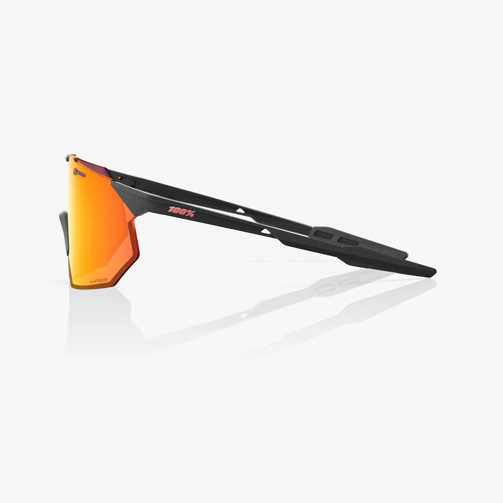 100% HYPERCRAFT SQ Cykelbriller | Soft Tact Black - Hyper Red Multilayer Mirror