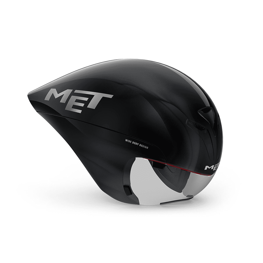 MET Drone Wide Body Triathlon Cykelhjelm - Sort