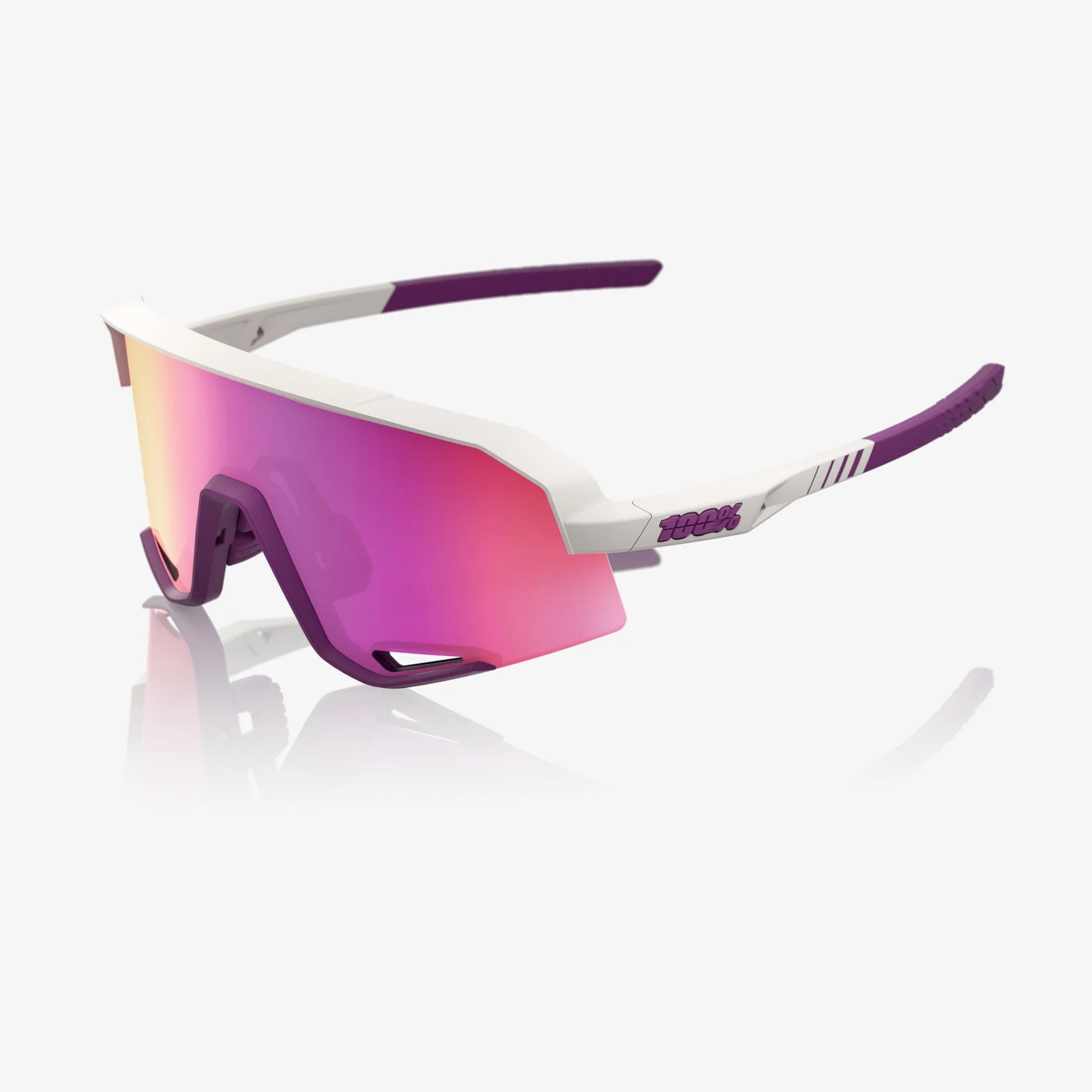 100% SLENDALE SL Cykelbriller | Matte Chalk, Purple Mirror