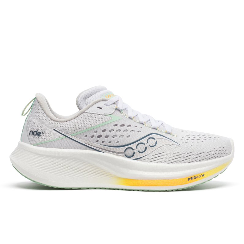 Saucony Ride 17 White/Peel Blanc - Løbesko Kvinder