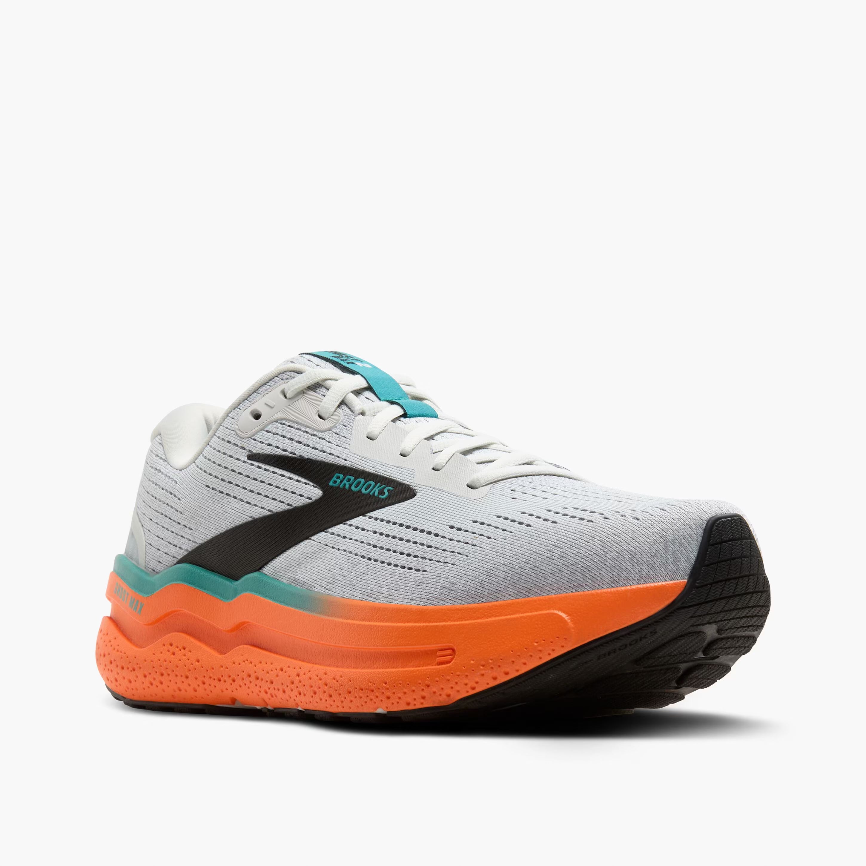 Brooks Ghost Max 2 Løbesko - Herre (Oyster Mushroom/Orange/Teal)