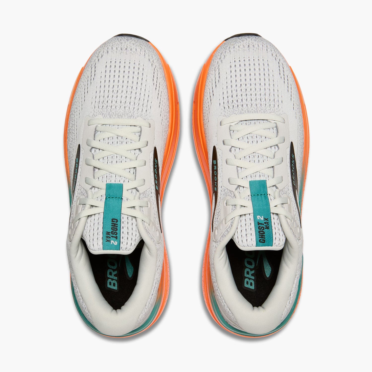 Brooks Ghost Max 2 Løbesko - Herre (Oyster Mushroom/Orange/Teal)