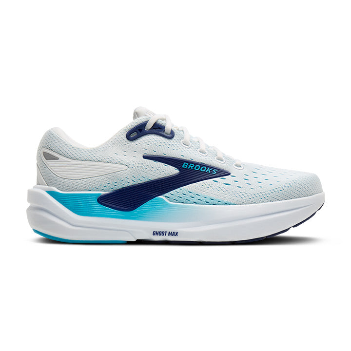 Brooks Ghost Max 3 Løbesko Herre - Bright White/Beacon Blue/Teal
