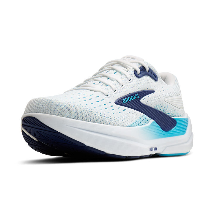 Brooks Ghost Max 3 Løbesko Herre - Bright White/Beacon Blue/Teal