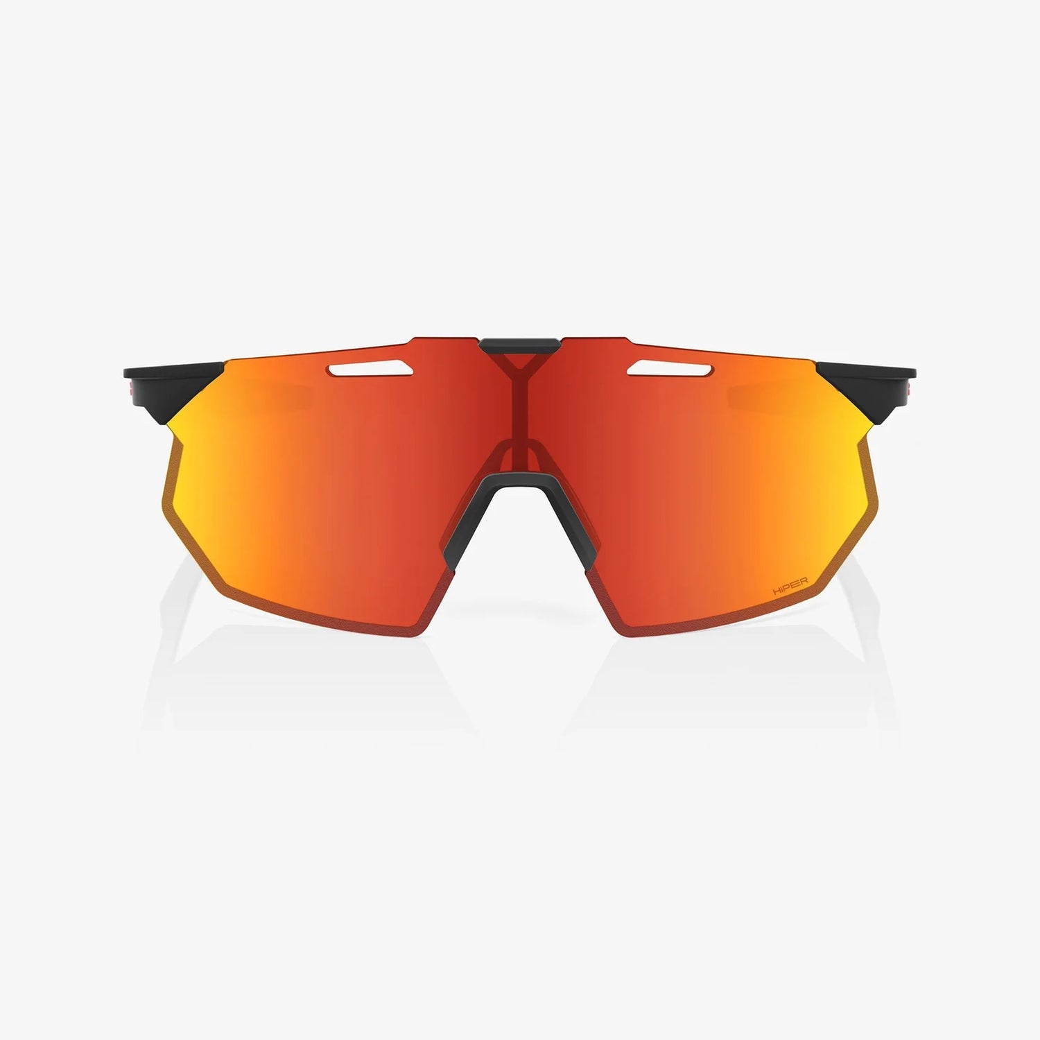 100% HYPERCRAFT SQ Cykelbriller | Soft Tact Black - Hyper Red Multilayer Mirror