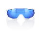 100% SPEEDTRAP Solbriller - Matte White HiPER Blue Multilayer Mirror