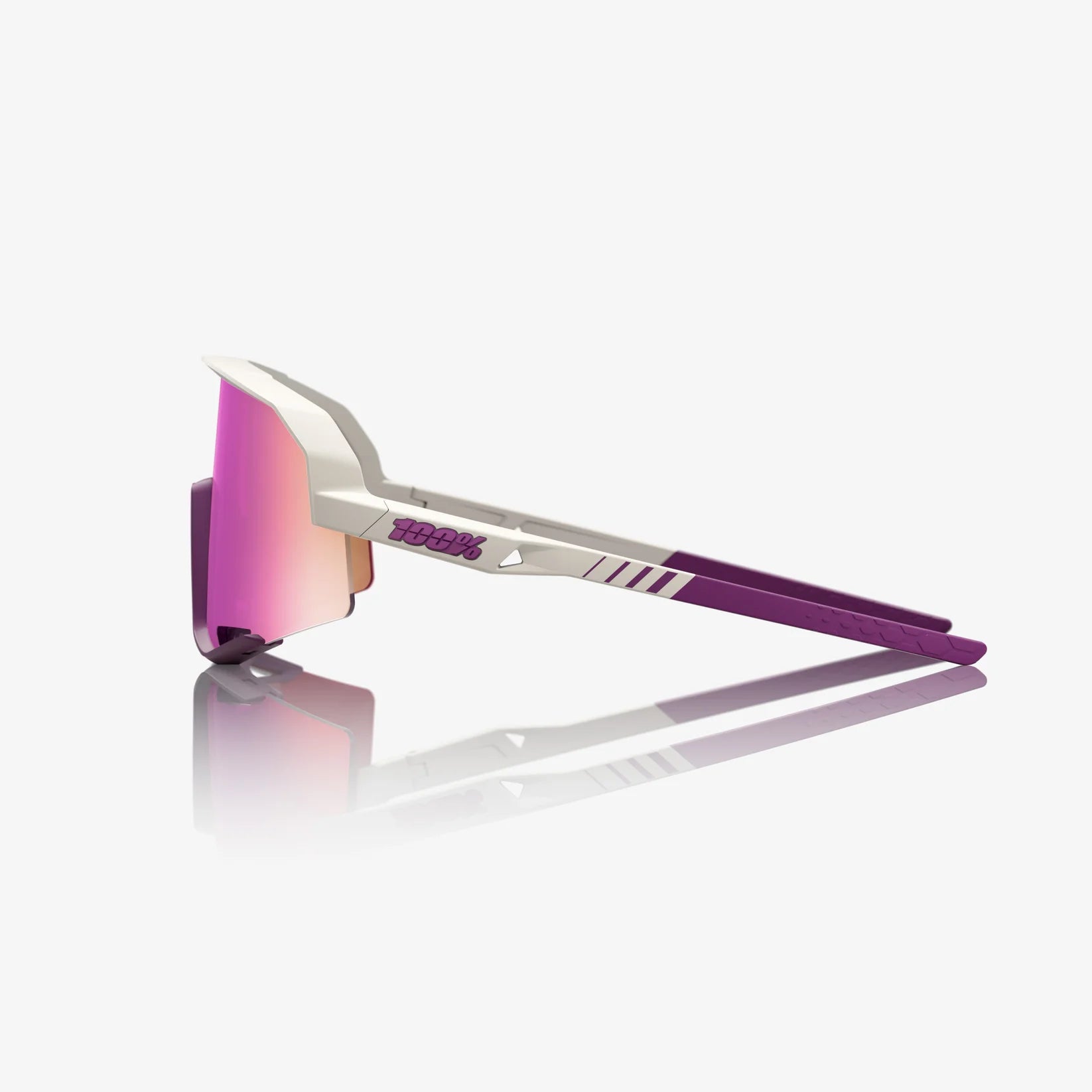 100% SLENDALE SL Cykelbriller | Matte Chalk, Purple Mirror
