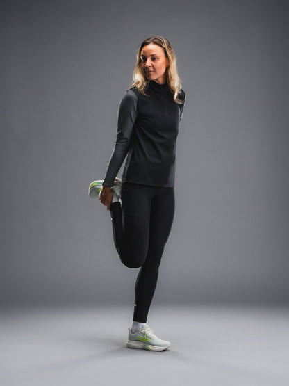 FUSION WOMENS TEMPO! Shield Zip Neck Løbetrøje