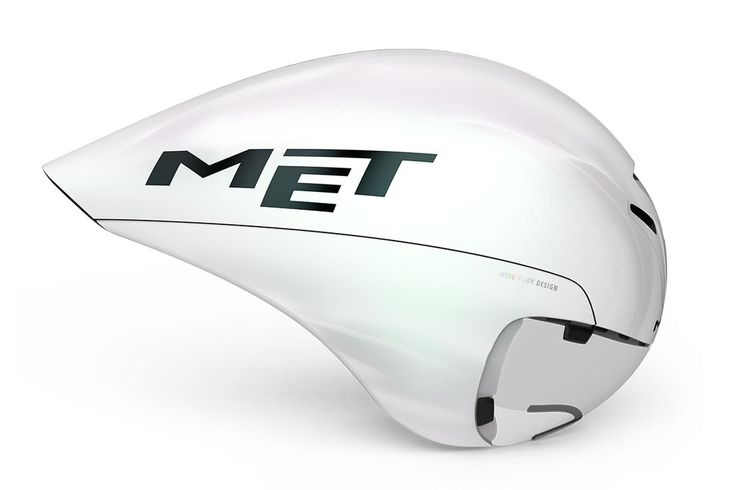MET Drone Wide Body Triathlon Cykelhjelm - Hvid