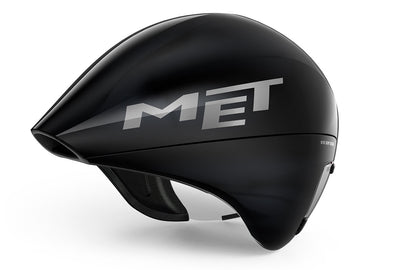 MET Drone Wide Body Triathlon Cykelhjelm - Sort